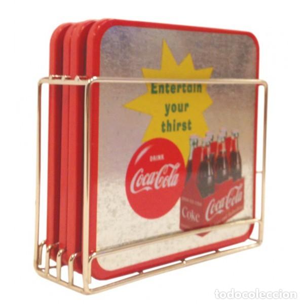 Collecting of Coca-Cola and Pepsi: Set de posa vasos met&aacute;licos de Coca Cola-NUEVOS