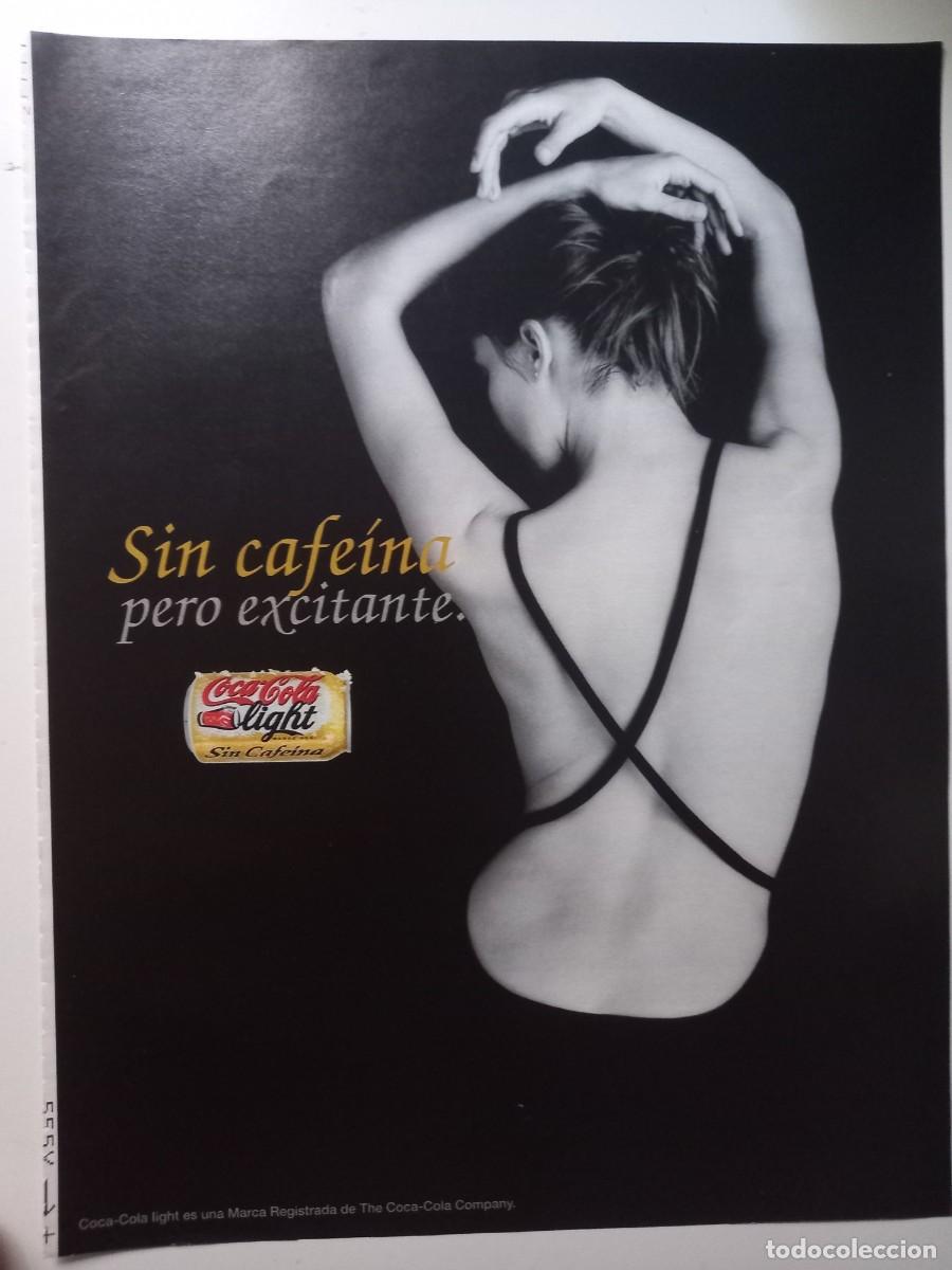 Sammeln von Coca-Cola und Pepsi: ANUNCIO COCA-COLA LIGHT SIN CAFEINA PERO EXCITANTE. EXTRAIDO DE REVISTA. 22X28 CM.
