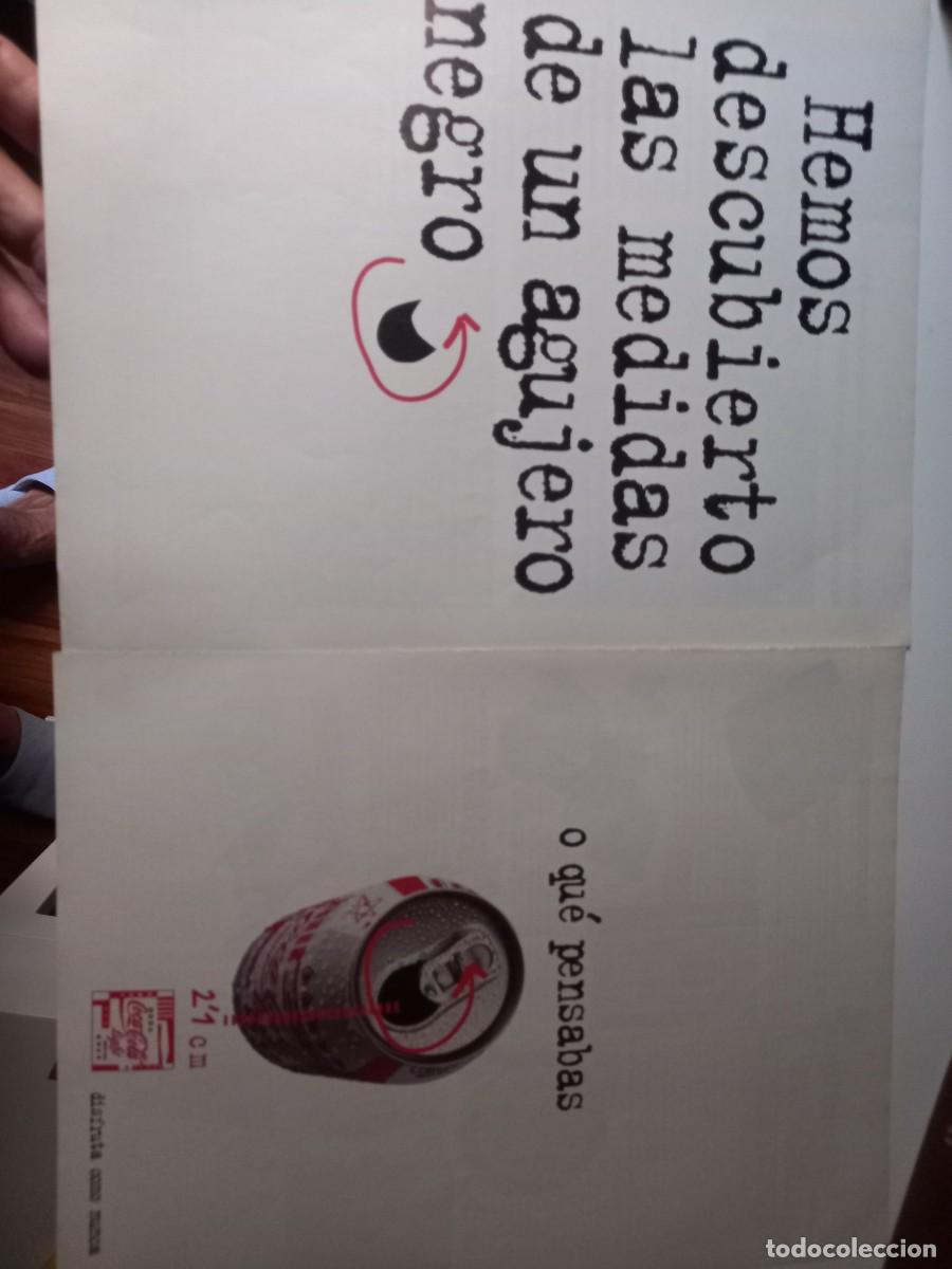 Sammeln von Coca-Cola und Pepsi: ANUNCIO COCA-COLA LIGHT AGUJERO NEGRO. EXTRA&Iacute;DO DE REVISTA. DUBLE PAGINA 44X28 CM.