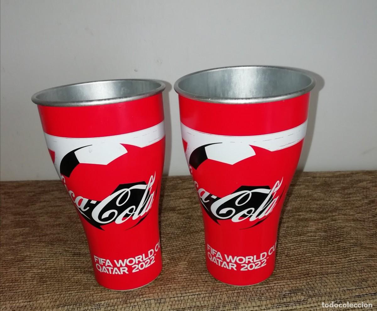 Sammeln von Coca-Cola und Pepsi: 2 vasos de aluminio coca cola qatar 22 fifa
