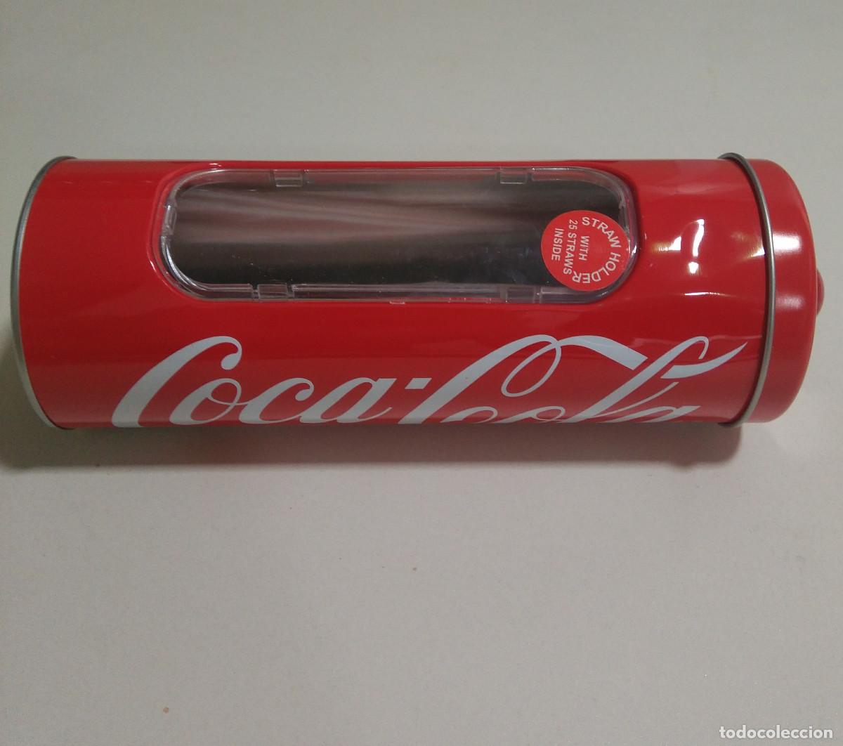 Collectionnisme de Coca-Cola et Pepsi: BOTE LATA METALICO TAPA COCACOLA U.S.A STRAW HOLDER BOTE PAJITAS metal 2014 promocional publicidad