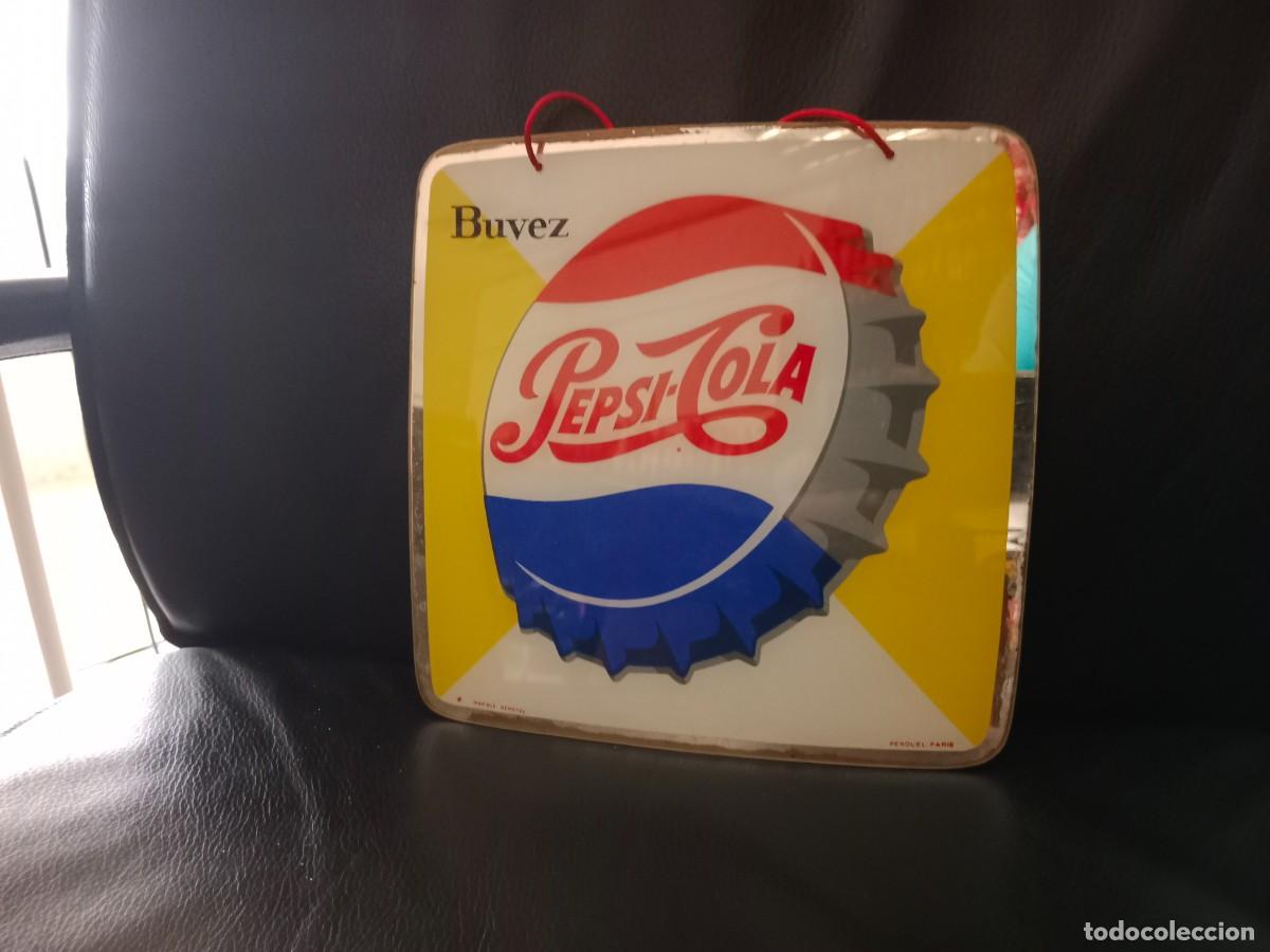 Collectionnisme de Coca-Cola et Pepsi: PRECIOSO CARTEL PUBLICIDAD PEPSI-COLA / PEPSI - CRISTAL ESPEJO - BUVEZ , BEBA , DRINK