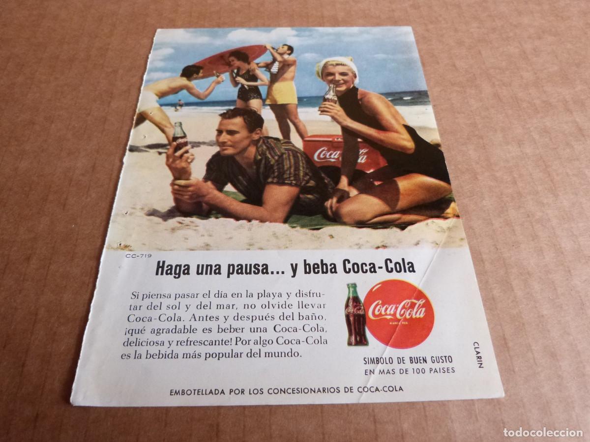 Collectionnisme de Coca-Cola et Pepsi: Anuncio Coca-Cola si piensa pasar el dia en la playa - Publicidad de los a&ntilde;os 60