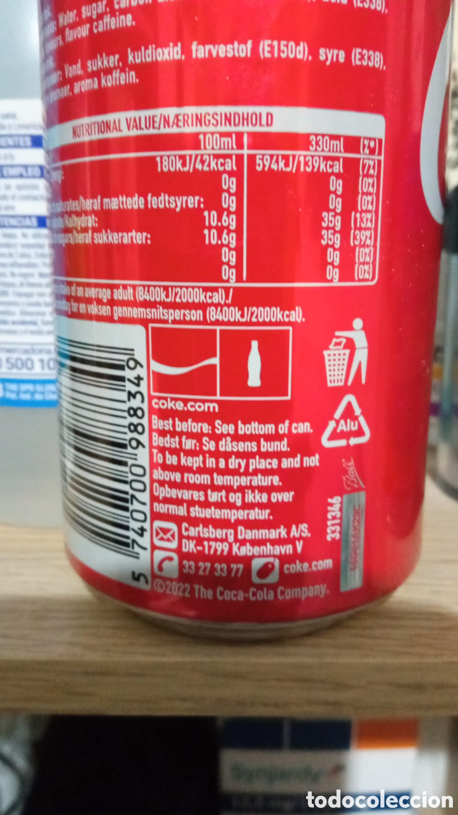 Coleccionismo de Coca-Cola y Pepsi: COCA COLA LATA INTERNACIONAL DINAMARCA - Foto 3