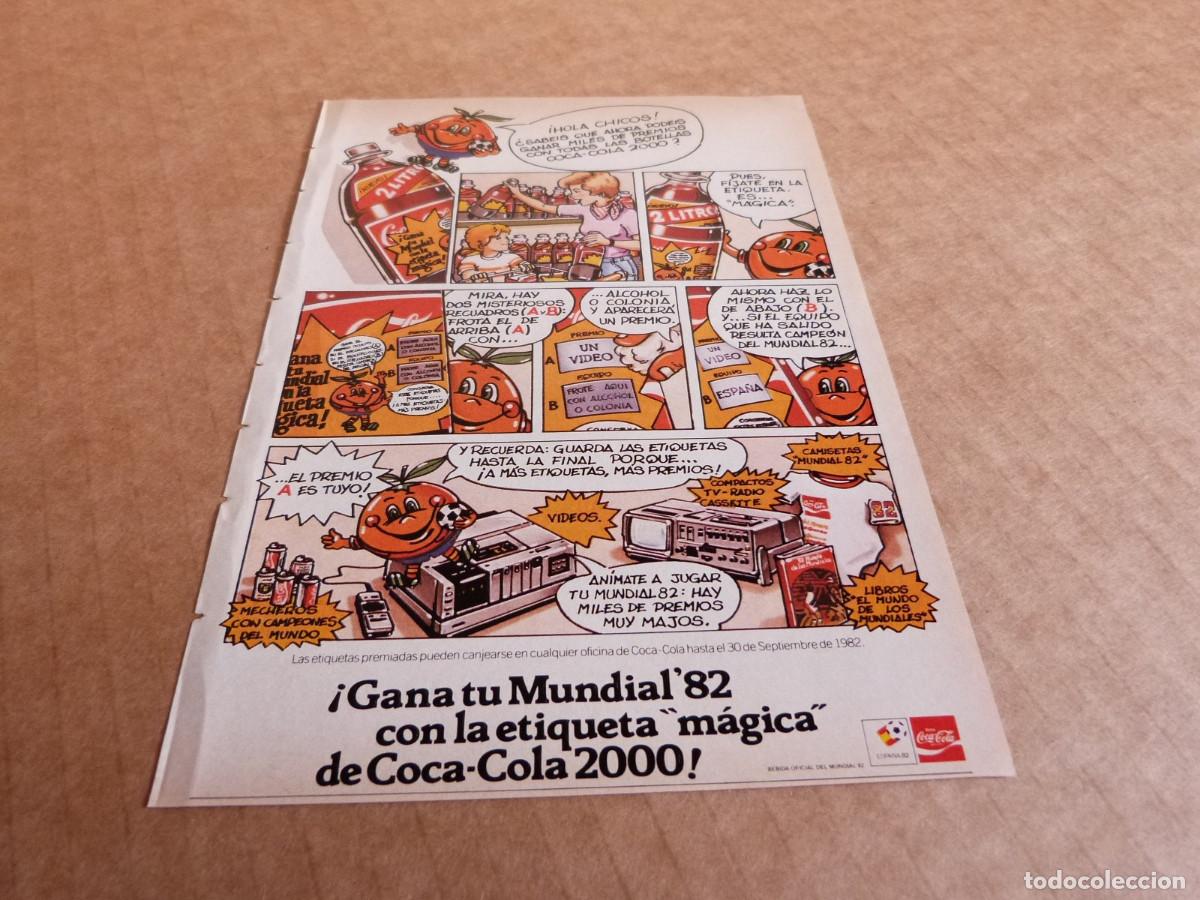 Coleccionismo de Coca-Cola y Pepsi: Anuncio Coca-Cola Naranjito Mundial de Futbol 82 - Publicidad de los a&ntilde;os 80