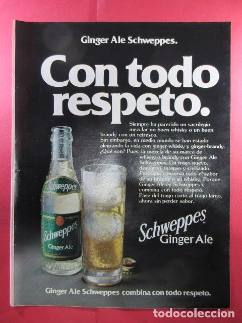 Coleccionismo de Coca-Cola y Pepsi: PUBLICIDAD 1979 - REF: TRI_04_PUB -LEEINT- SCHWEPPES GINGER ALE - Foto 1