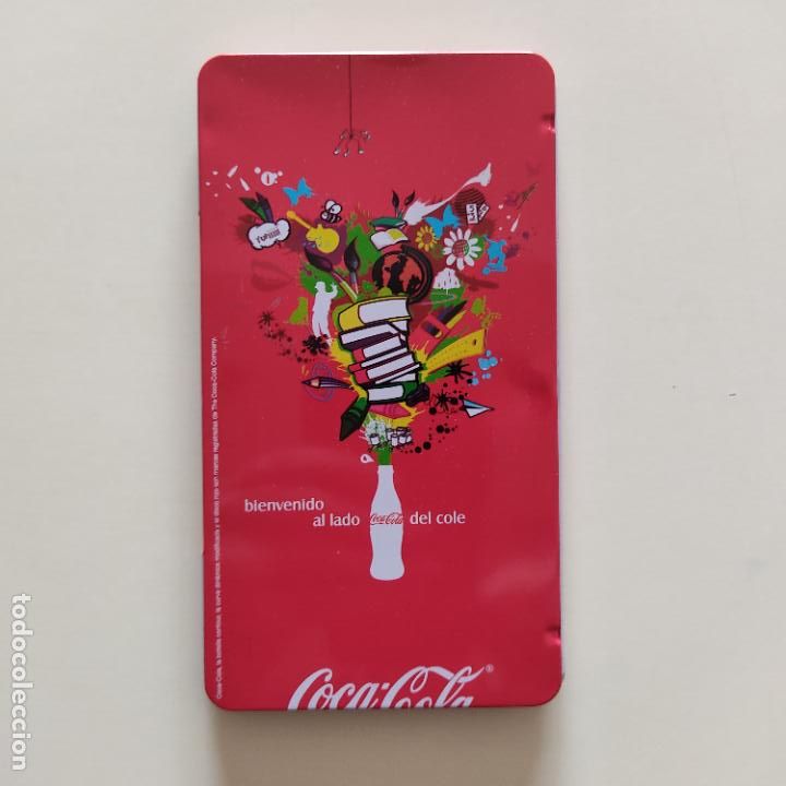 Collectionnisme de Coca-Cola et Pepsi: CAJA MET&Aacute;LICA LAPICES DE COLORES COCA COLA CON UN L&Aacute;PIZ COCACOLA