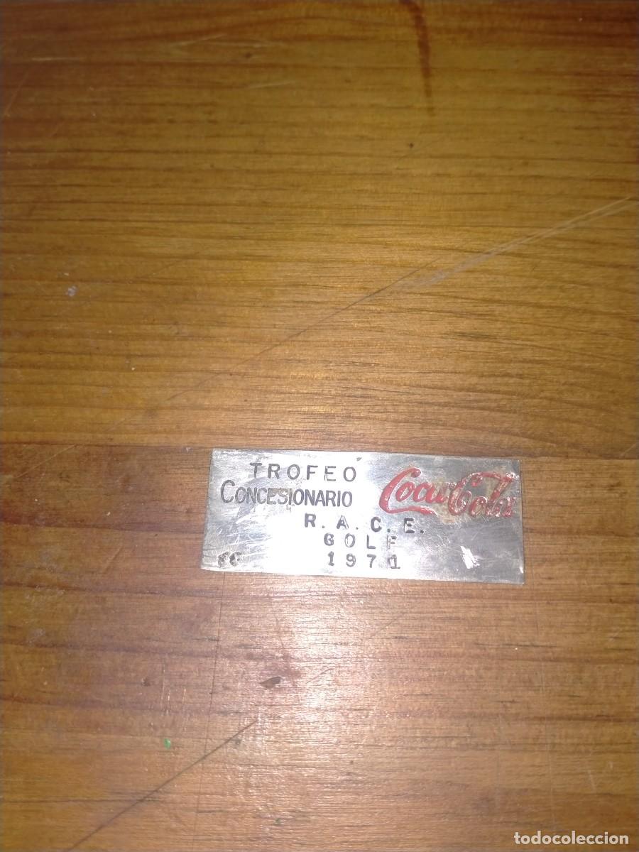 Sammeln von Coca-Cola und Pepsi: CHAPA PLACA DE PLATA TROFEO GOLF CONCESIONARIO COCA COLA RACE 1971 TAMA&Ntilde;O 5X2 CTM
