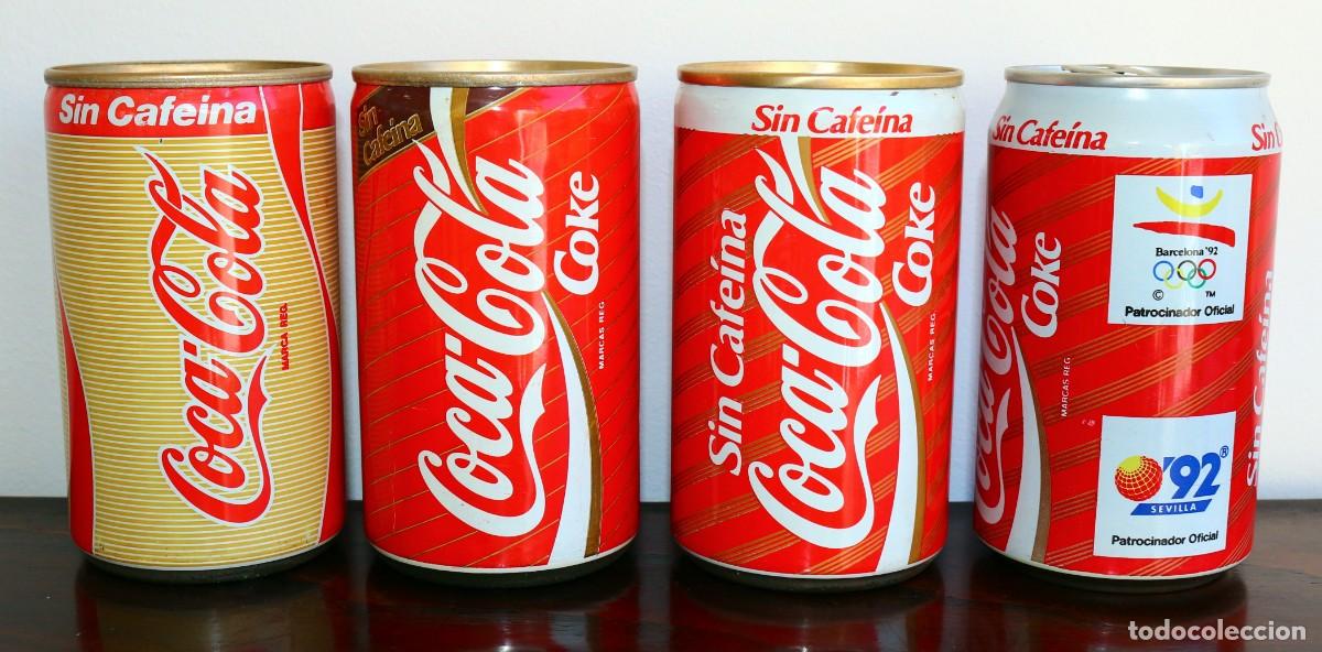 Collecting of Coca-Cola and Pepsi: Lote de 4 latas de Coca-Cola sin cafe&iacute;na