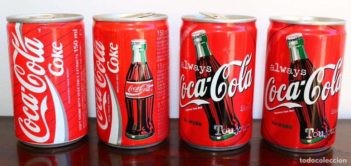 Collecting of Coca-Cola and Pepsi: Lote de 4 latas de Coca-Cola de 15 cl.