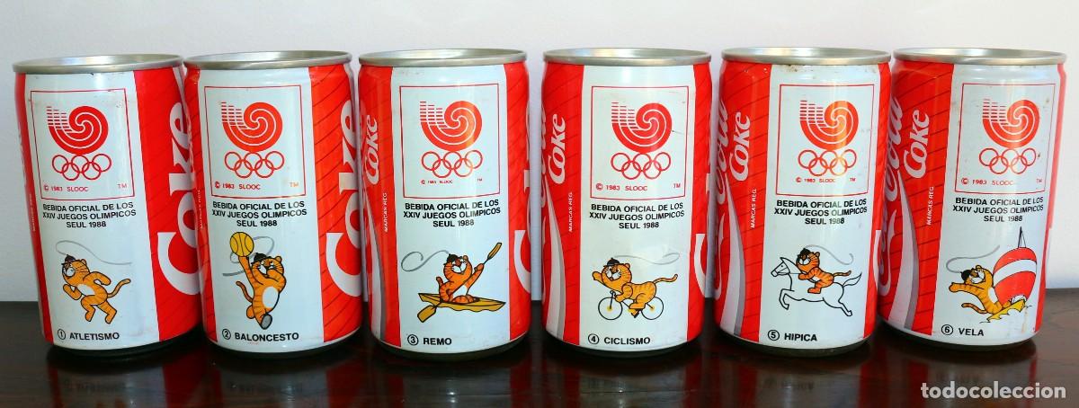 Collecting of Coca-Cola and Pepsi: Lote de 6 latas de Coca-Cola Olimpiadas Seul 88