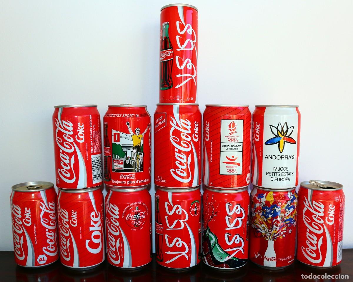 Collecting of Coca-Cola and Pepsi: Lote de 13 latas de Coca-Cola de diferentes pa&iacute;ses