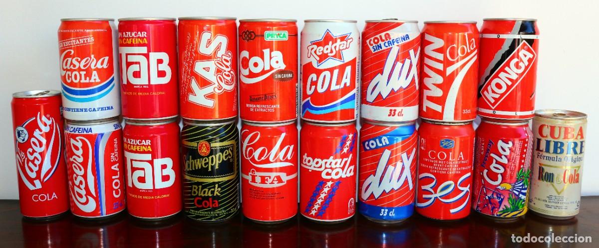 Collecting of Coca-Cola and Pepsi: Lote de 18 latas de refresco Cola