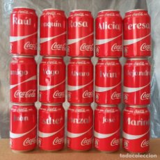 Coleccionismo de Coca-Cola y Pepsi: LOTE 15 LATAS COCA-COLA COMPARTE CON NOMBRES RAUL JOAQUIN YAGO IVAN ALEJANDRO MARINA JOSE ESTHER…