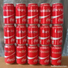 Coleccionismo de Coca-Cola y Pepsi: LOTE 15 LATAS COCA-COLA COMPARTE CON NOMBRES HERMANA YAGO ROSARIO NATALIA LUCIA TERESA IKER LUIS NOE