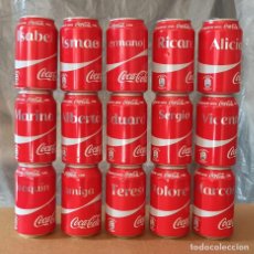 Coleccionismo de Coca-Cola y Pepsi: LOTE 15 LATAS COCA-COLA COMPARTE CON NOMBRES ISABEL ISMAEL HERMANO RICARDO ALICIA MARINA ALBERTO EDU