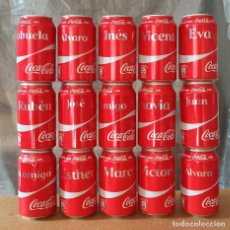 Coleccionismo de Coca-Cola y Pepsi: LOTE 15 LATAS COCA-COLA COMPARTE CON NOMBRES ABUELA ALVARO INES EVA RUBEN JOSE JUAN ESTHER MARC VICT