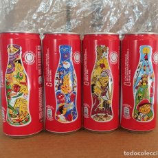 Coleccionismo de Coca-Cola y Pepsi: LOTE SET COMPLETO 4 LATAS COCA-COLA FIESTAS CATALUNYA. BOTE COKE TUBO CAN CASTELLERS SANT JORDI