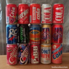 Coleccionismo de Coca-Cola y Pepsi: LOTE 25 LATAS COLA REFRESCO LATA BOTE CAN CHERRY COKE LA CASERA TAB