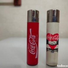 Coleccionismo de Coca-Cola y Pepsi: 2X CLIPPER BEBA COCACOLA Y CON TODA GRATITUD 1990 FUNCIONAN DIFÍCILES MECHERO ENCENDEDOR