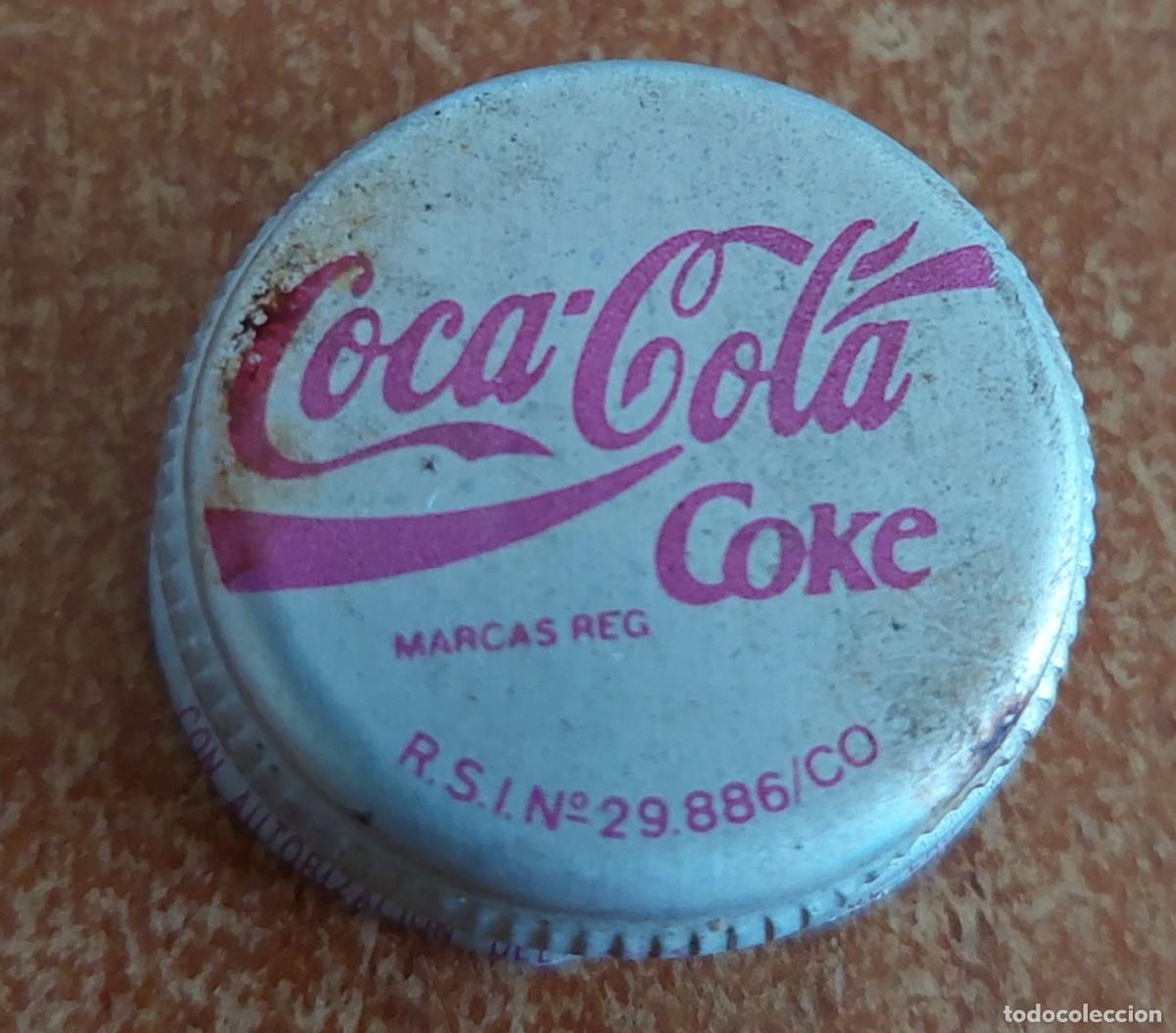 Collezionismo di Coca-Cola e Pepsi: Chapa corona de botella coca cola 20 cl a&ntilde;os 80 forro pl&aacute;stico C&oacute;rdoba