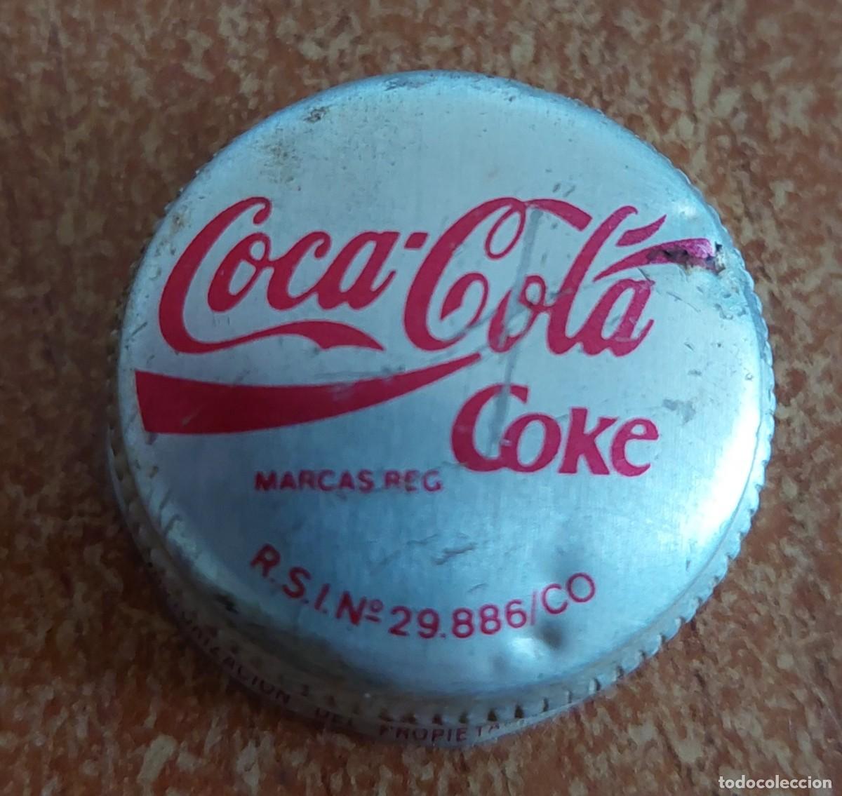 Collezionismo di Coca-Cola e Pepsi: Chapa corona de botella coca cola 20 cl a&ntilde;os 80 forro pl&aacute;stico C&oacute;rdoba