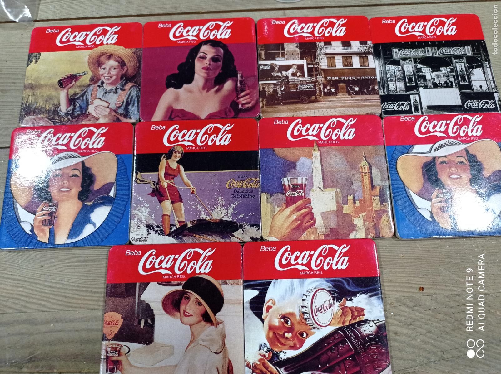 Colecionismo de Coca-Cola e Pepsi: LOTE DE 10 POSAVASOS DE COCA COLA. 9 X 9 CM C/U BUEN ESTADO. UNO REPETIDO.