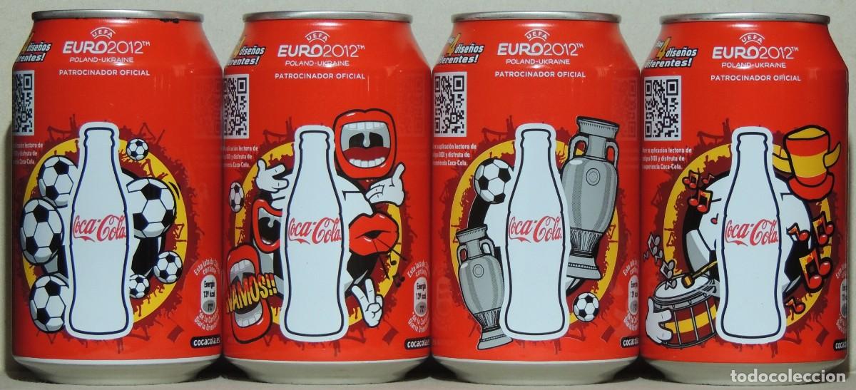 Collectionnisme de Coca-Cola et Pepsi: Set de cuatro latas de Coca Cola Euro 2012. Espa&ntilde;a.