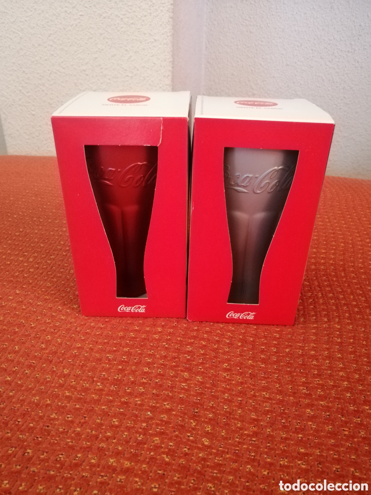 Coleccionismo de Coca-Cola y Pepsi: 2 VASOS DE CRISTAL DE COLORES - Foto 2