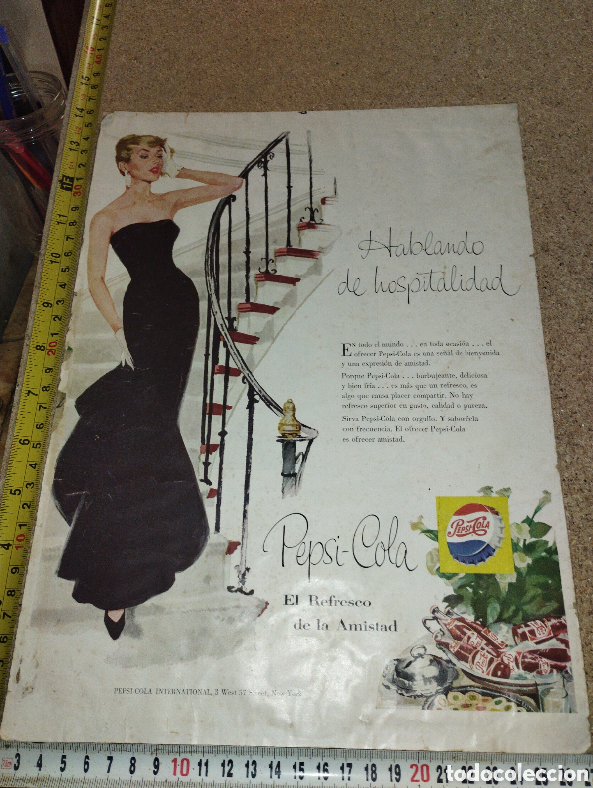Collectionnisme de Coca-Cola et Pepsi: Cartel de publicidad de la marca PEPSI- COLA