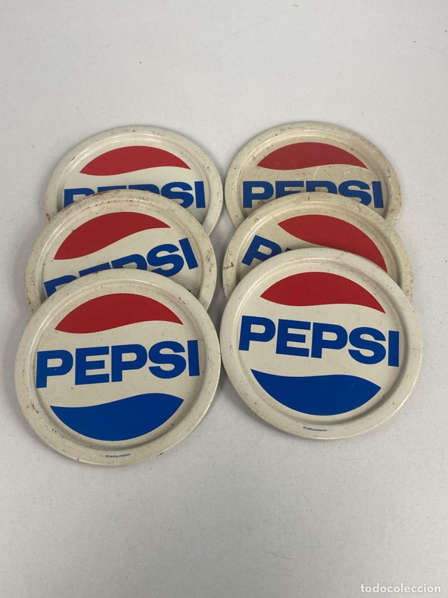 Colecionismo de Coca-Cola e Pepsi: 6 posavasos met&aacute;licos PEPSI - metalinas, s.a. - ver fotos