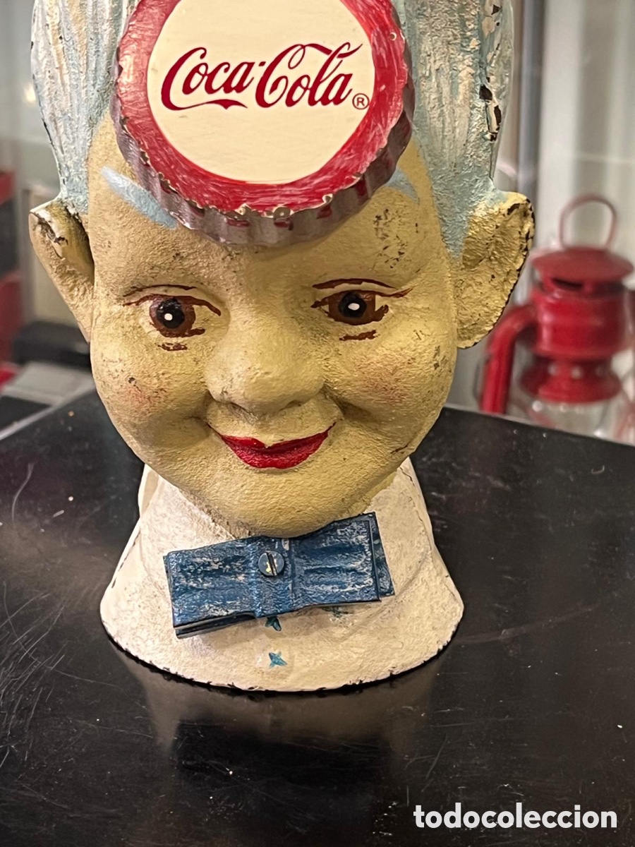 Coleccionismo de Coca-Cola y Pepsi: Hucha de hierro colado sprite boy - Foto 3