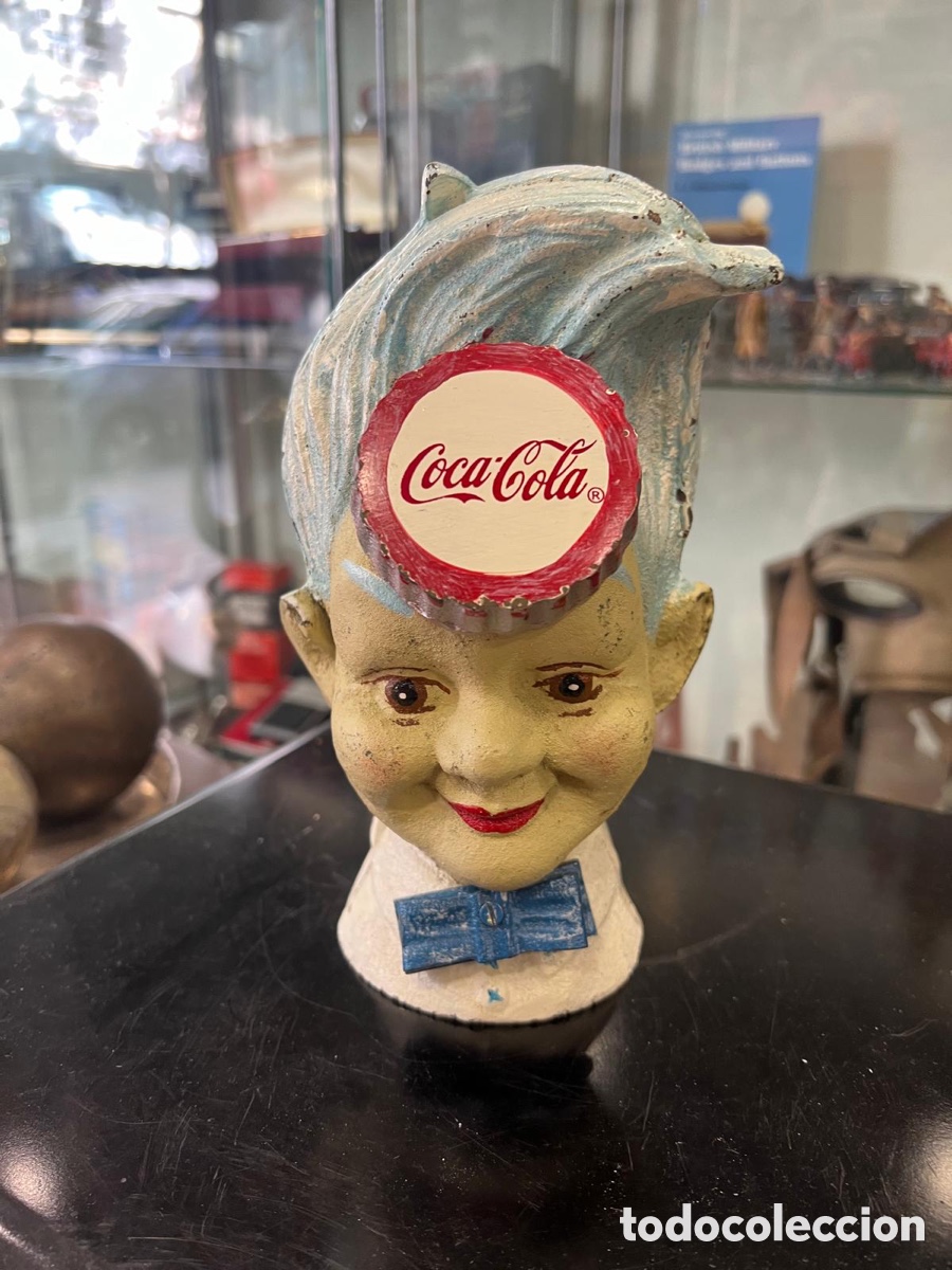 Coleccionismo de Coca-Cola y Pepsi: Hucha de hierro colado sprite boy - Foto 1