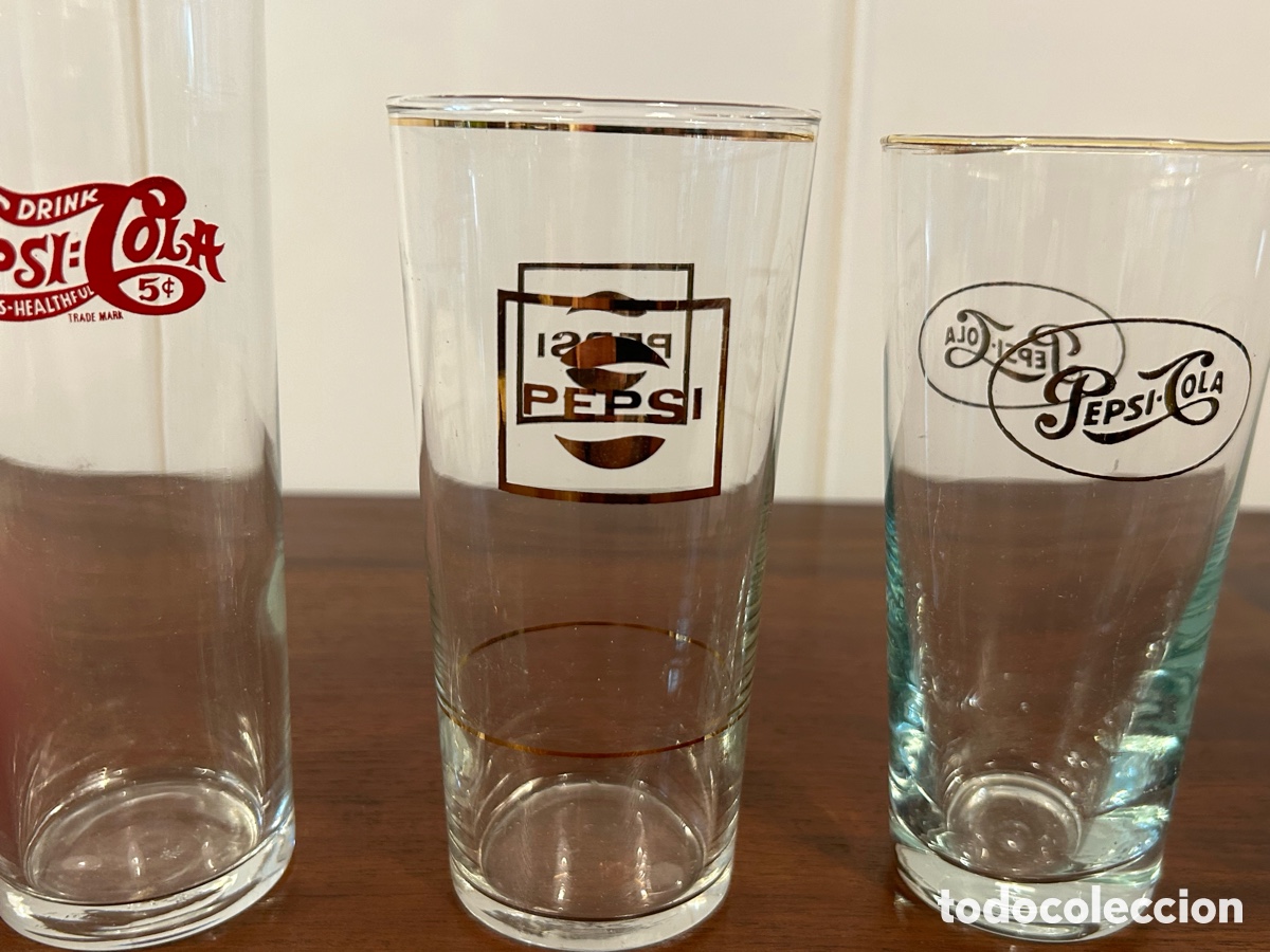Coleccionismo de Coca-Cola y Pepsi: 3 VASOS PEPSI DIFERENTES MODELOS - Foto 3