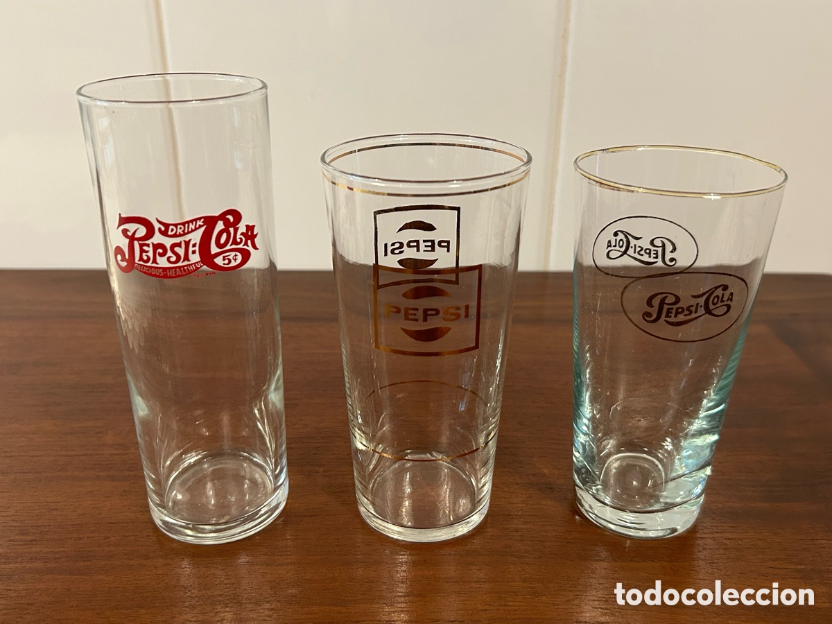 Coleccionismo de Coca-Cola y Pepsi: 3 VASOS PEPSI DIFERENTES MODELOS - Foto 5