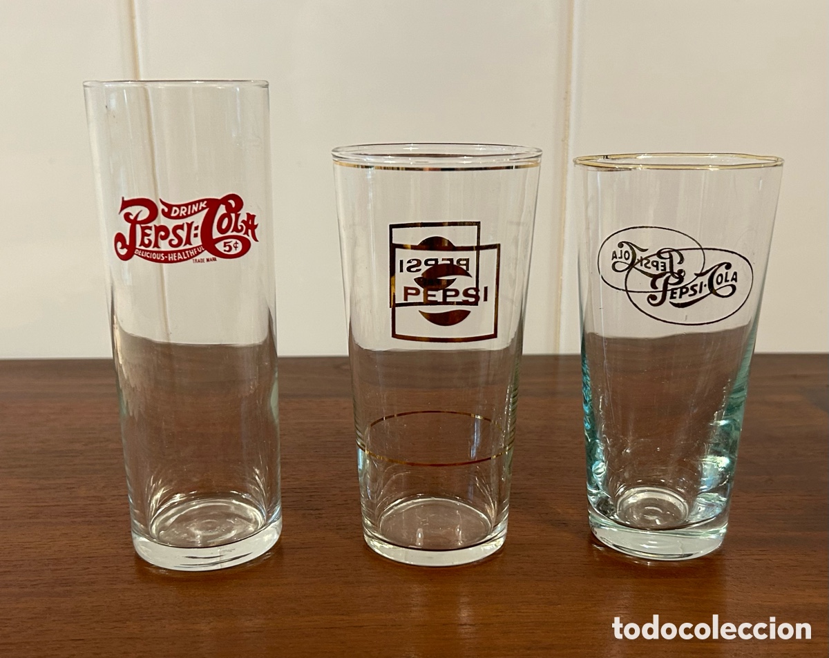 Coleccionismo de Coca-Cola y Pepsi: 3 VASOS PEPSI DIFERENTES MODELOS - Foto 1
