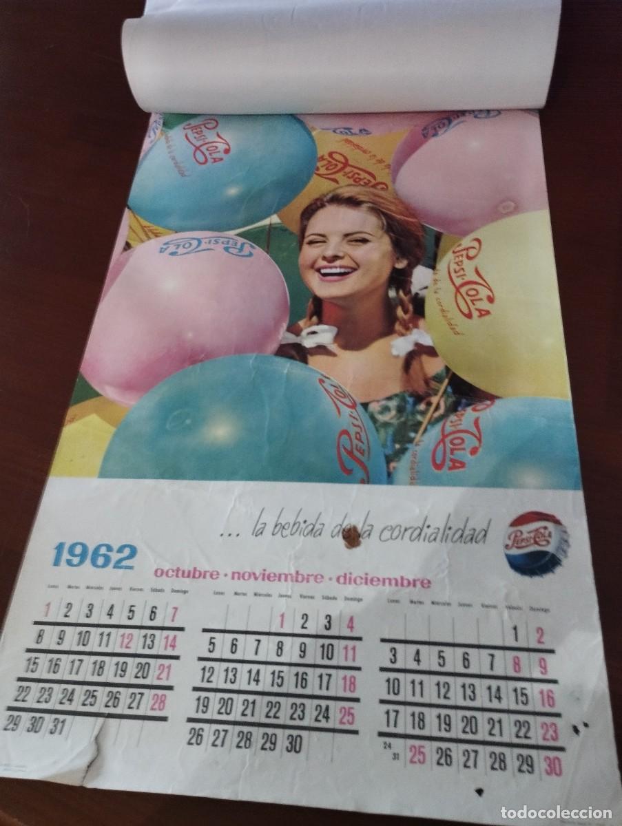 Coleccionismo de Coca-Cola y Pepsi: PEPSI COLA...LA BEBIDA DE LA CORDIALIDAD. ALMANAQUE 1962 CUATRO HOJAS VER FOTOS.