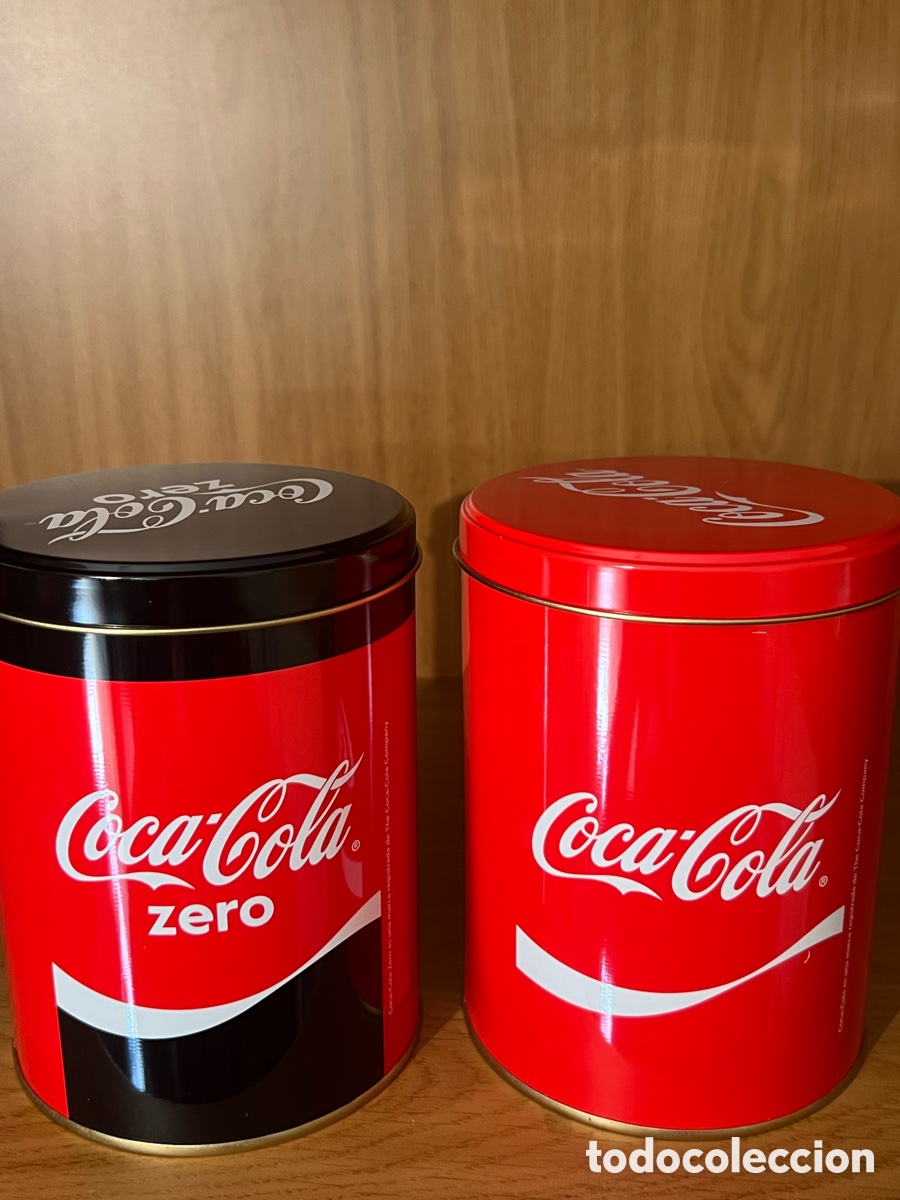 Coleccionismo de Coca-Cola y Pepsi: LOTE DE 2 BOTES DE LATON DE COCA COLA - Foto 6