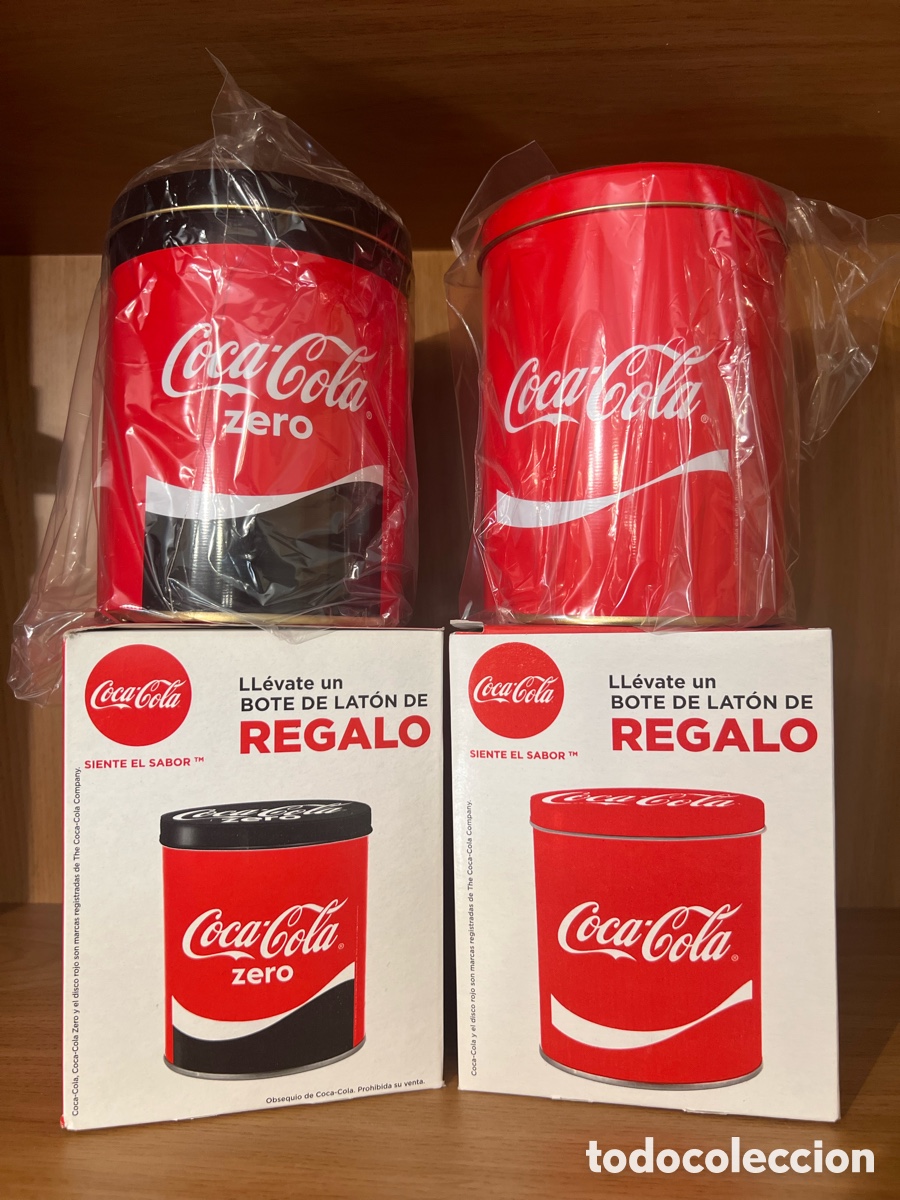 Coleccionismo de Coca-Cola y Pepsi: LOTE DE 2 BOTES DE LATON DE COCA COLA - Foto 1