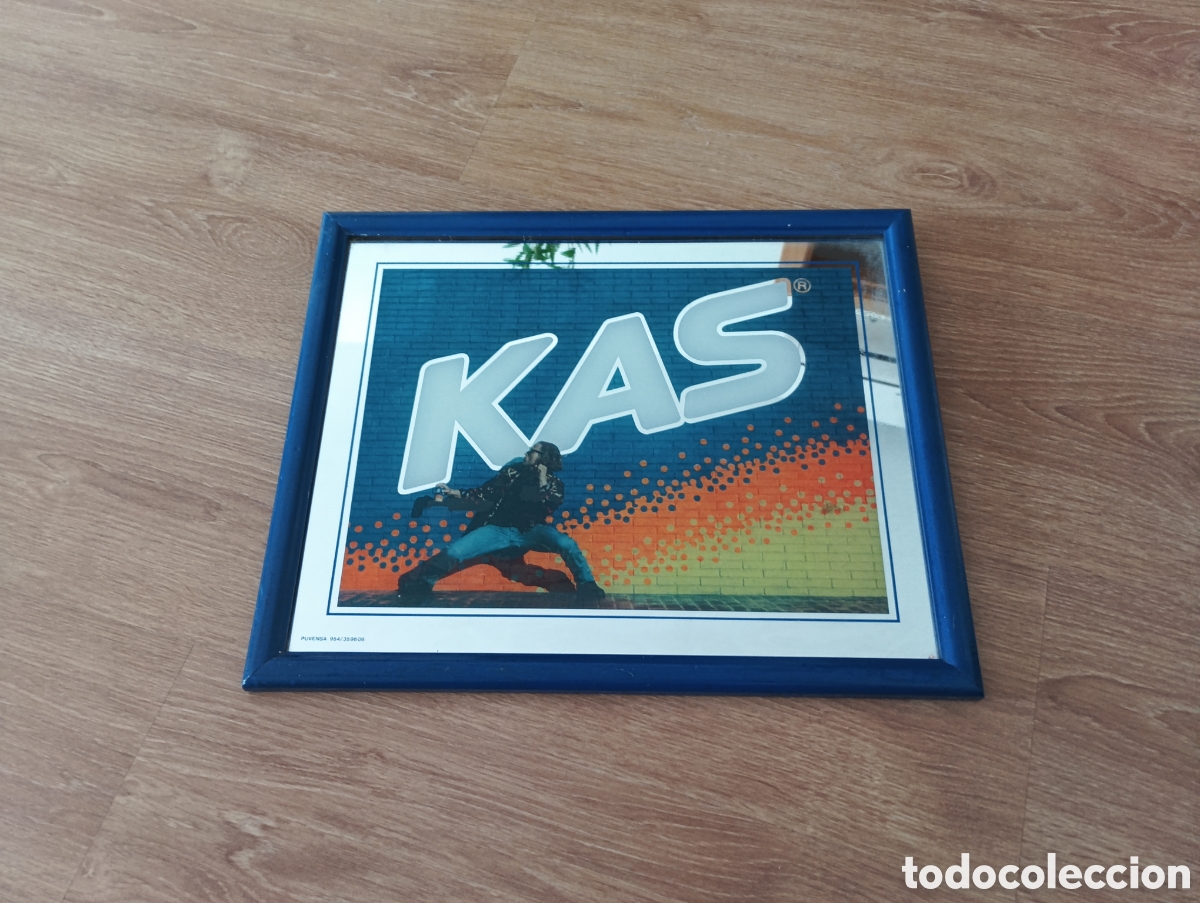 Coleccionismo de Coca-Cola y Pepsi: Cuadro espejo publicitario Kas - Foto 2