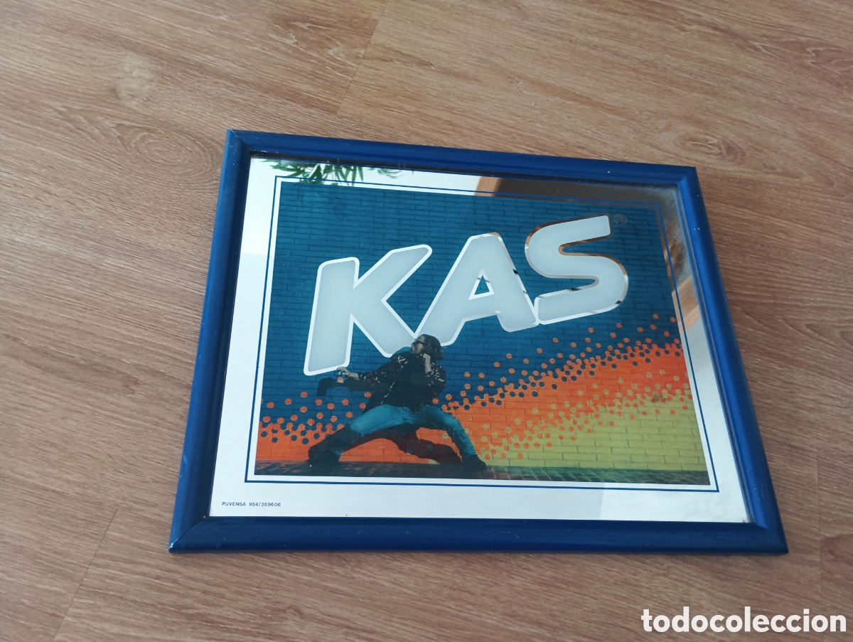 Coleccionismo de Coca-Cola y Pepsi: Cuadro espejo publicitario Kas - Foto 3