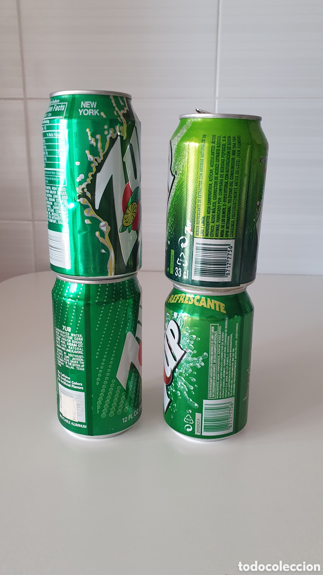 Collectionnisme de Coca-Cola et Pepsi: 4 LATAS SEVEN UP COLECCI&Oacute;N VINTAGE