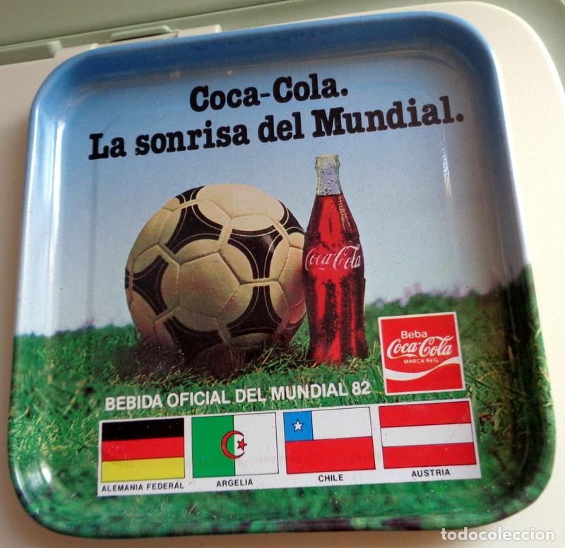 Coleccionismo de Coca-Cola y Pepsi: POSAVASOS METAL MET&Aacute;LICO PUBLICIDAD COCA COLA. MUNDIAL F&Uacute;TBOL ESPA&Ntilde;A 82. GERMANY AUSTRIA GRUPO