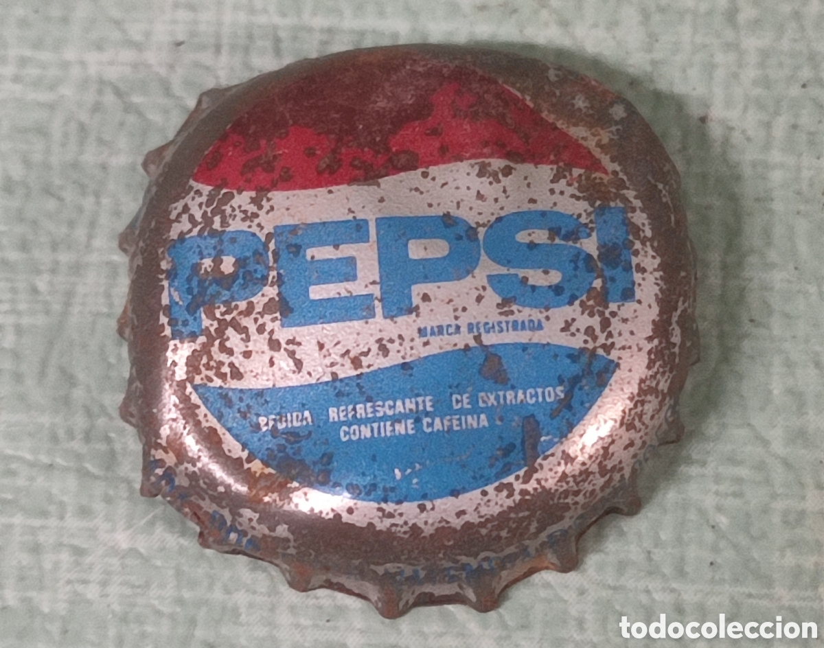 Coleccionismo de Coca-Cola y Pepsi: Antigua tapa chapa corona de Pepsi, a&ntilde;os 70. Ver fotos.