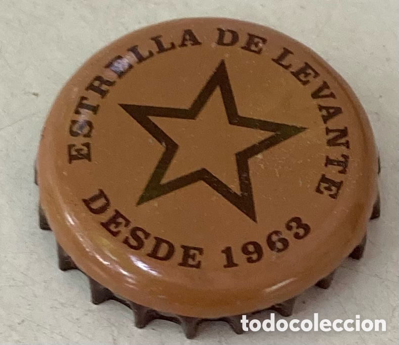 Collectionnisme de Coca-Cola et Pepsi: TAP&Oacute;N CORONA BOTTLE CAP BEER BIRRA CHAPA CERVEZA ESTRELLA DE LEVANTE.(4)--LOTE N. 4112---CARMANJO