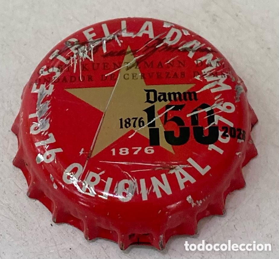 Coleccionismo de Coca-Cola y Pepsi: TAP&Oacute;N CORONA BOTTLE CAP CHAPA TAPPI CAPSULE BIRRA BEER CERVEZA E.DAMM 150 --LOTE N. 4115--CARMANJO