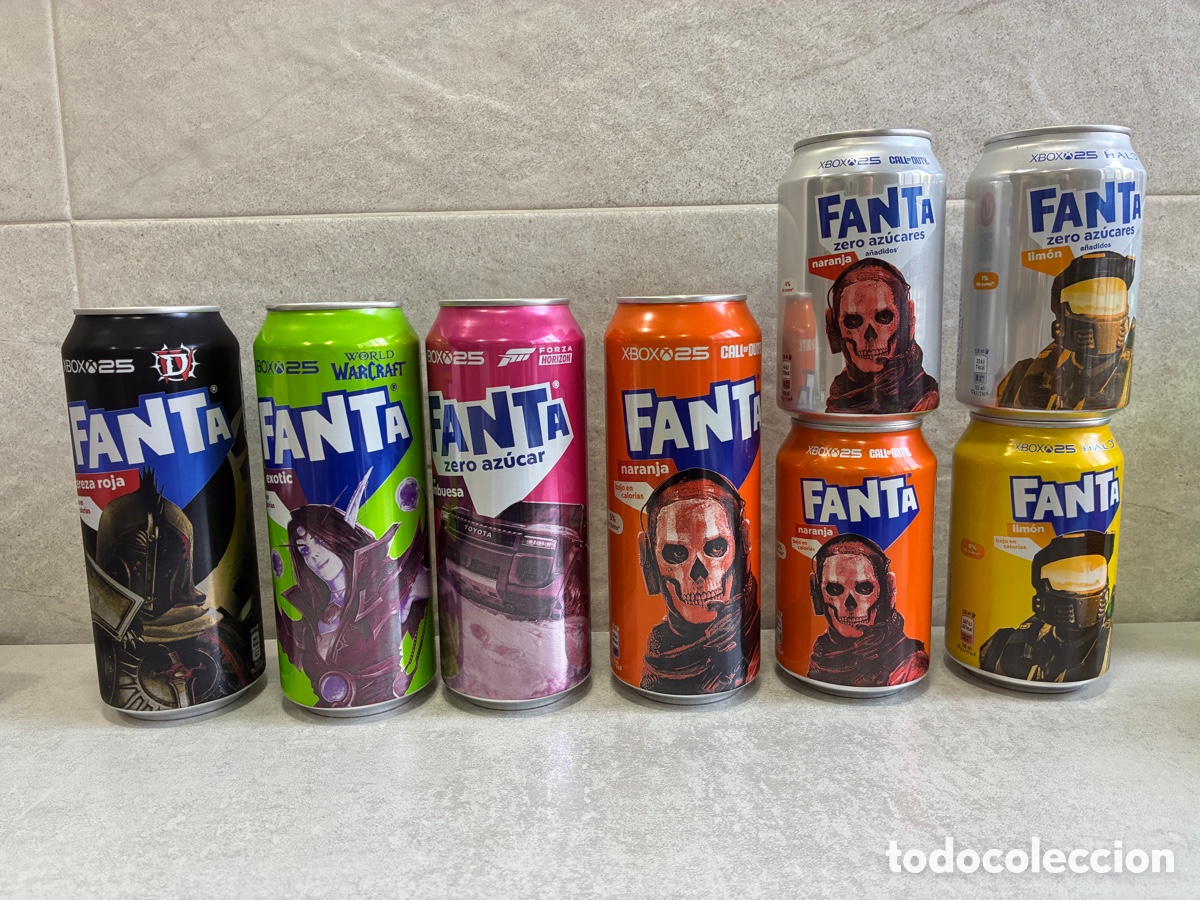 Coleccionismo de Coca-Cola y Pepsi: Colecci&oacute;n completa Fanta xBox 25 aniversario sin abrir