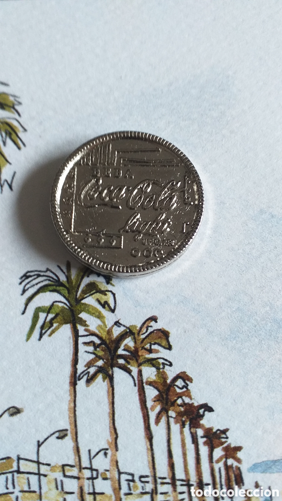 Coleccionismo de Coca-Cola y Pepsi: Antigua ficha moneda de publicidad de # COCA - COLA light # disfruta como nunca. Metal