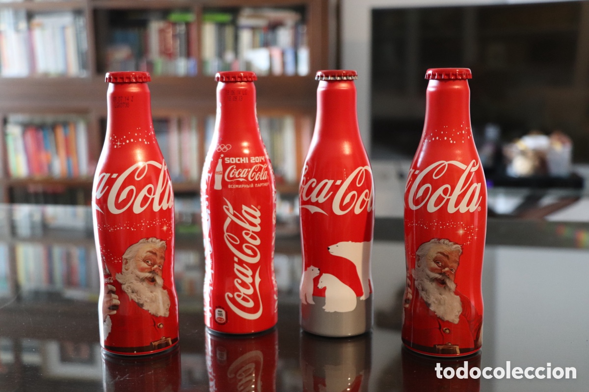 Coleccionismo de Coca-Cola y Pepsi: Lote botellas aluminio Coca-Cola coleccionables | Navidad y Sochi 2014