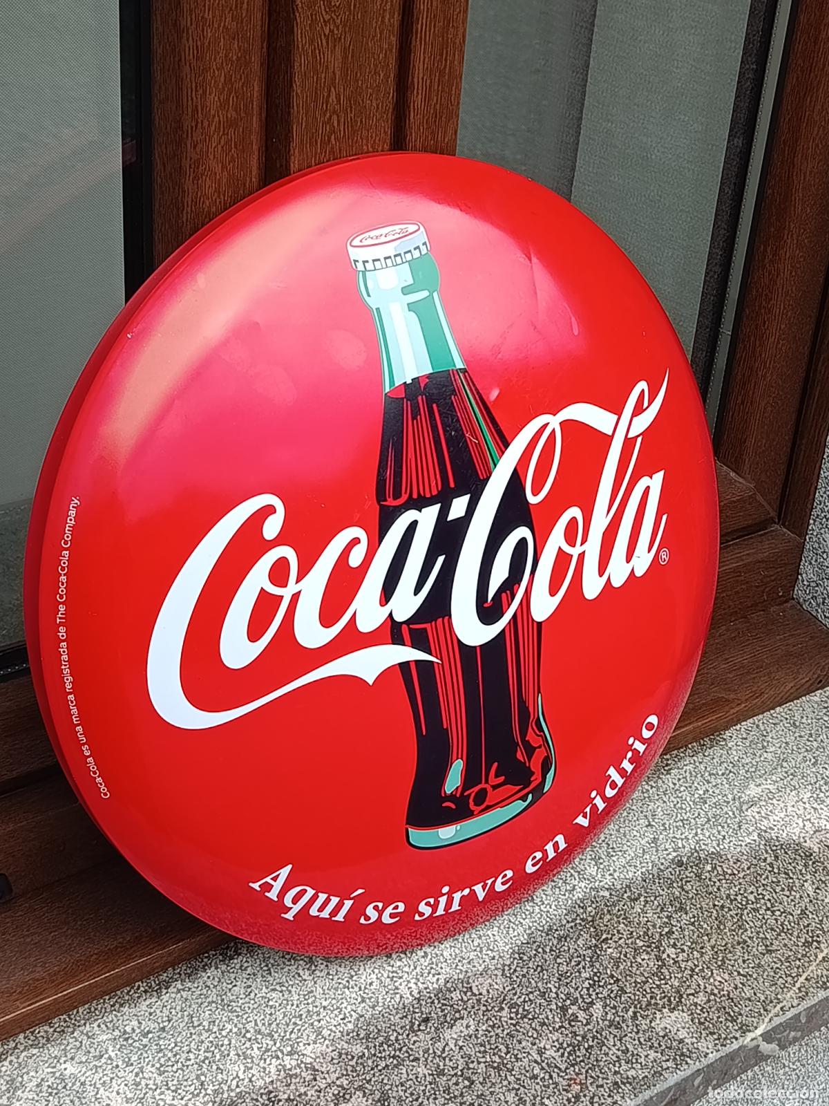 Coleccionismo de Coca-Cola y Pepsi: CARTEL LETRERO CHAPA METALICO COCA COLA COCACOLA. REDONDO 40CM DIAMETRO APROX. USADO.